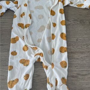 Pumpkin Print Baby One Piece - worn once